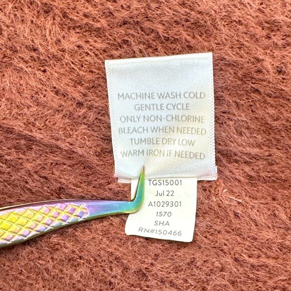 The Commons Cozy Soft Fuzzy Womens Large Rust Button Up Cardigan Sweater in EUC - Picture 4 of 10